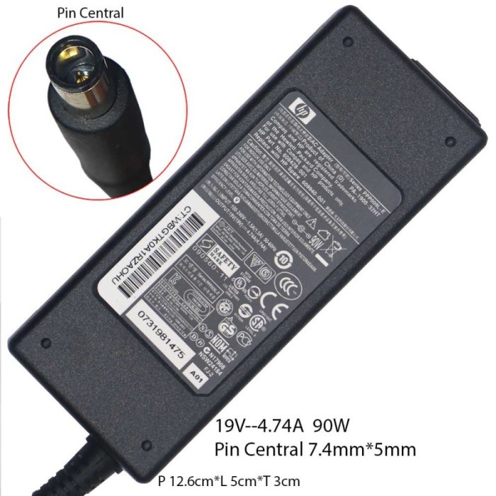 Adaptor Charger Original HP compaq 19v-4,74a DC 7.4*5.0mm BERGARANSI