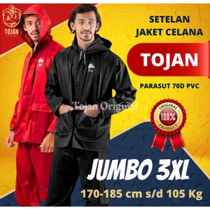 JAS HUJAN TWINS19 Saku Kangguru untuk PRIA WANITA DEWASA ANTI AIR