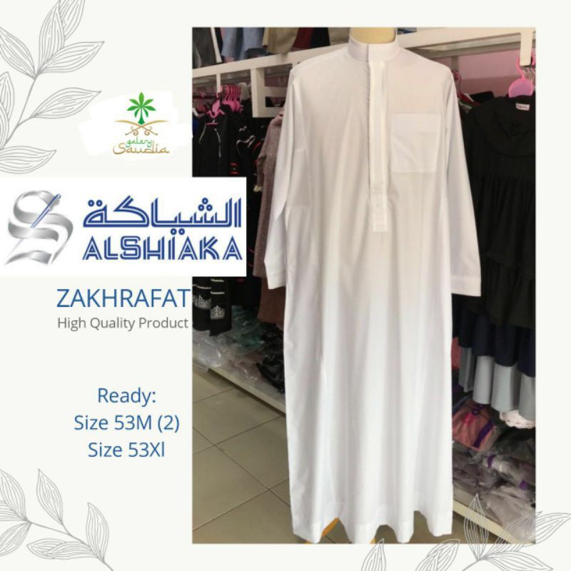 [COD ✔️] Jubah saudi ALSHIAKA ZAKHRAFAT premium original100%