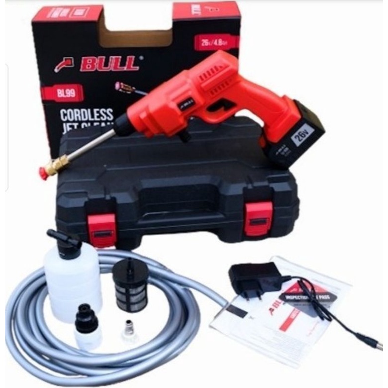 Mesin Cuci motor semprot mobil baterai BULL BL99 jet cleaner  jetcleaner cordless