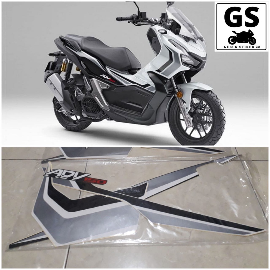 STRIPING STIKER LIS BODY MOTOR HONDA ADV 150 TAHUN 2022 SILVER ORISINIL