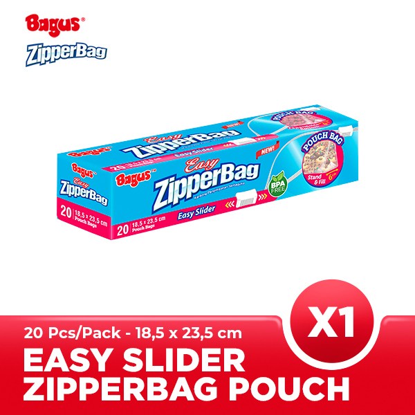 Bagus Easy Zipperbag With Pouch 18.5 x 23.5 cm 20's Kantong Makanan