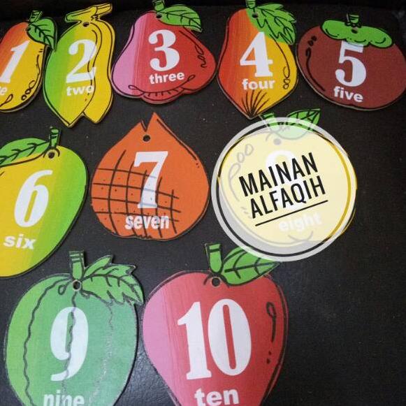 T-67 Pajangan Edukatif APE TK PAUD Buah Angka Kayu 854DGA