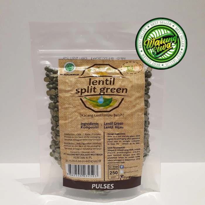 

trio natural lentil split green pulses 250gr