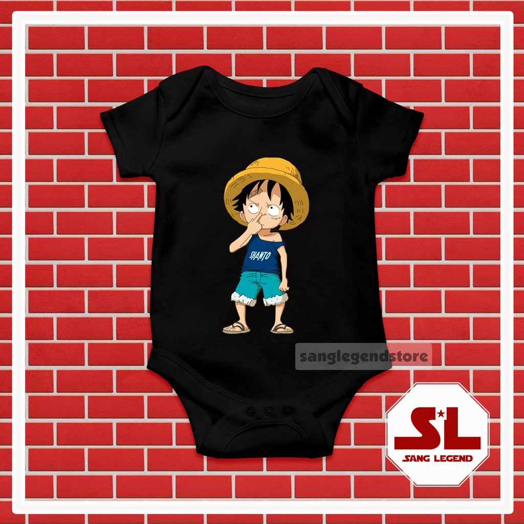 BAJU BABY BAYI JUMPER ROMPER ANIME KARTUN ONE PIECE LUFFY NGUPIL 020