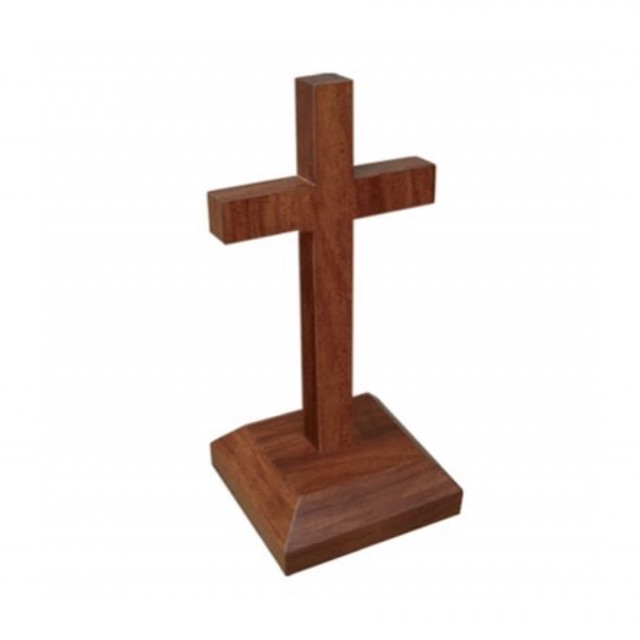 Salib Duduk Kristen Kayu 20cm  Salib Meja Kayu Pajangan Kristen Salib Kayu Salib Duduk Kristen Geths