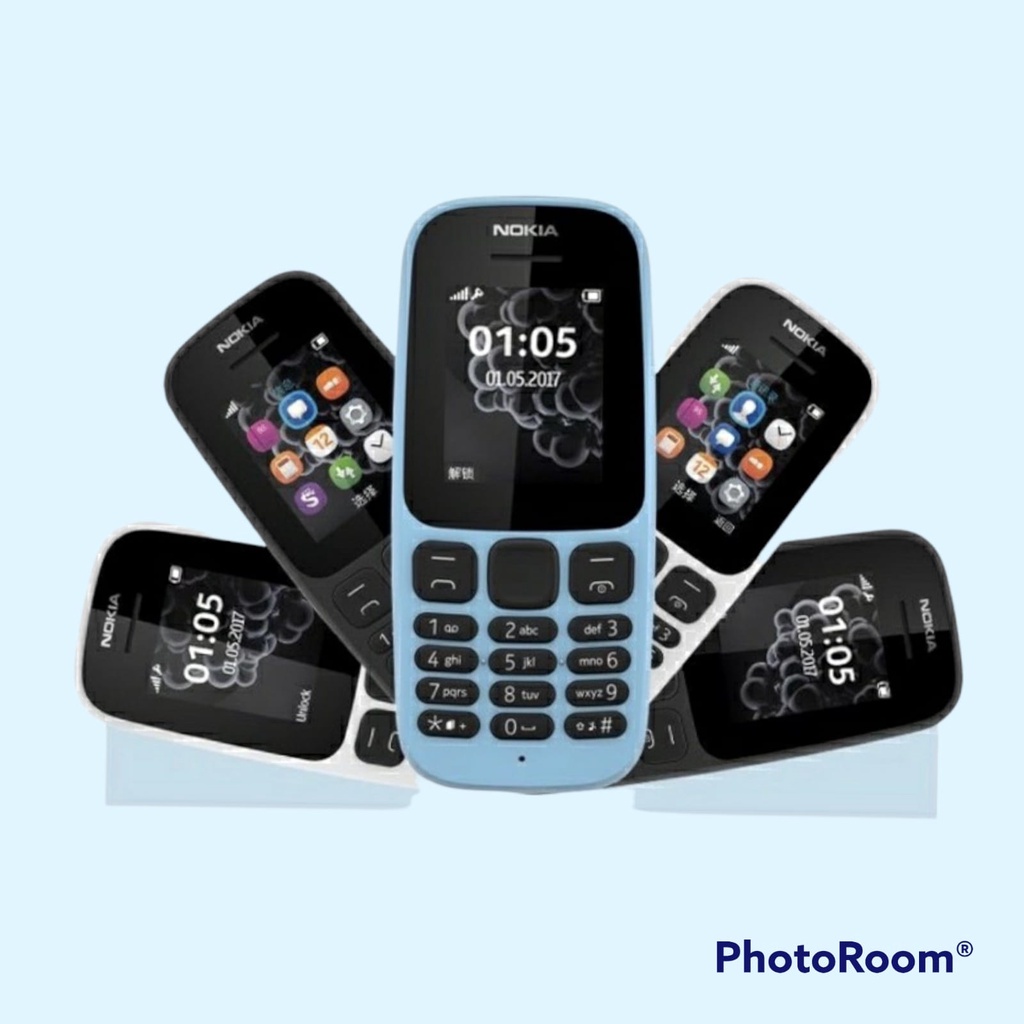 HP NOKIA 105 2017 BARU [BIRU] [GARANSI 1 TAHUN] - HP Jadul Dual SIM, Baterai Awet, Radio, Senter