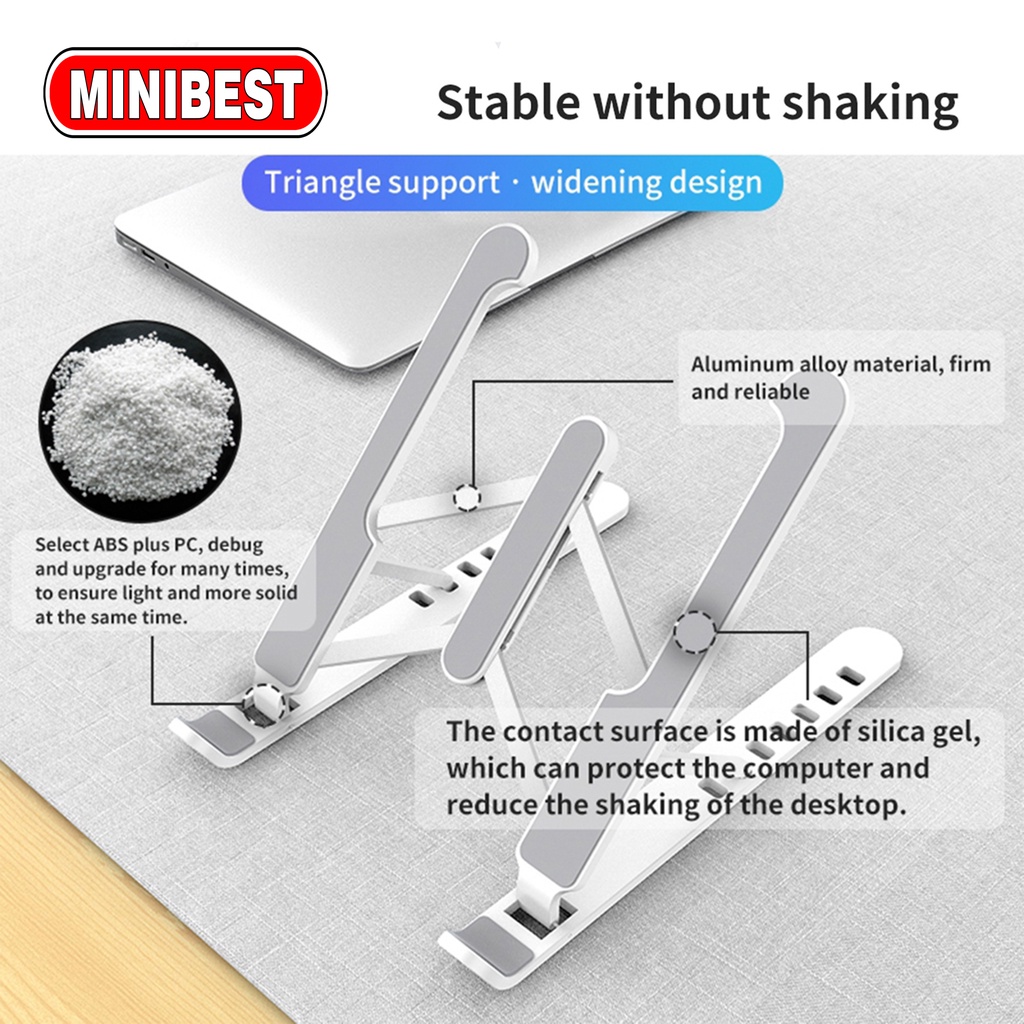 Minibest Stand Holder Lipat Adjustable Anti Slip Untuk Laptop/Notebook LS-002