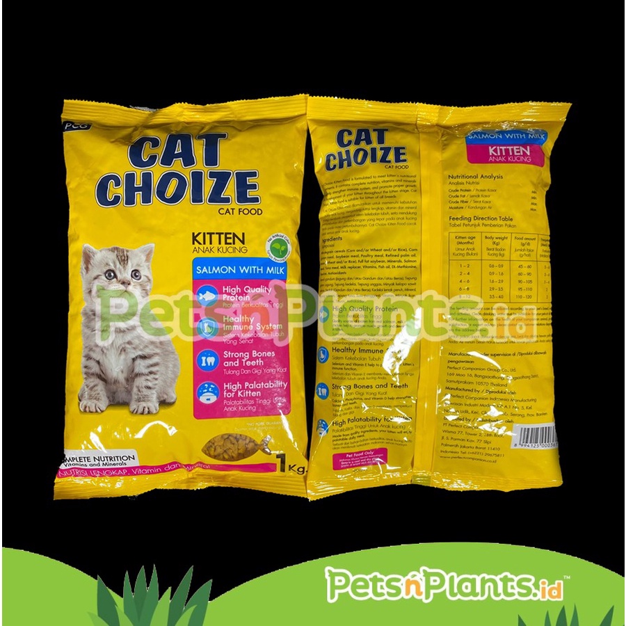 Makanan Kucing Kering CAT CHOIZE &quot;SALMON WITH MILK&quot; Kitten 1 KG PCG Choice