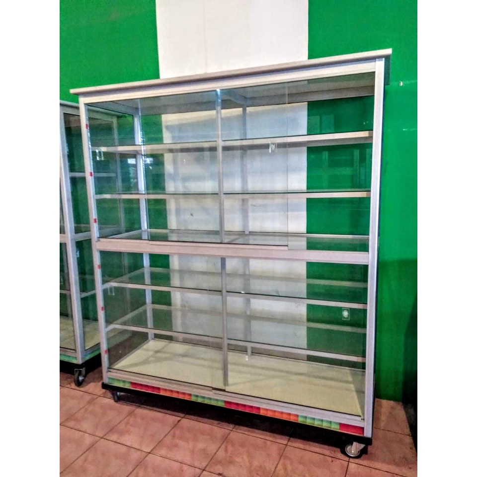 steling Etalase Kaca jumbo 150x50x180
