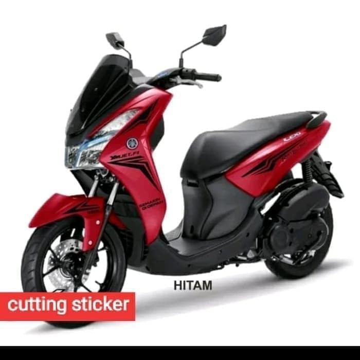 STRIPING CUTTING STICKER YAMAHA LEXI UNTUK BODY MOTOR MERAH5