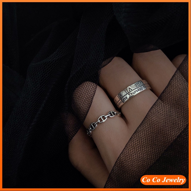Korean Roman Numeral Open Index Finger Ring Female Ins Tide Net Red Cold Wind Simple Personality Ring