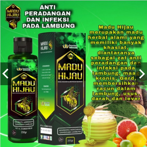 MADU HIJAU 350 GRAM - OBAT ASAM LAMBUNG TINGGI - MAAG KRONIS - GERD - TUKAK LAMBUNG - PERUT BEGAH - 
