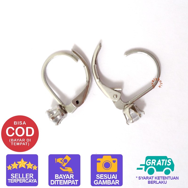 Lovelybutik Anting Desi Titanium Anti Karat Dewasa Anting Desi Mata Kecil Uk. 0,4