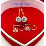 (COD)Anting rumbai Desy dewasa warna rose gold mata putih perak asli 925/silver lapisan emas kuning murni