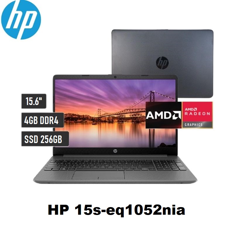 Laptop HP 15s-eq1052nia 15.6" HD/AMD 3020e/4GB/256GB SSD/AMD Radeon Graphics - Obsidian Black