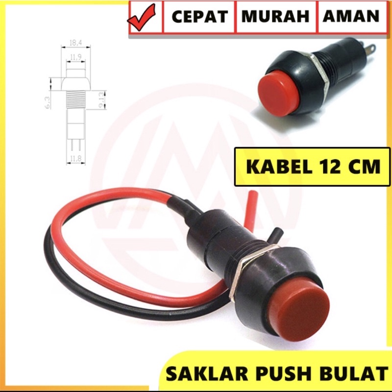 TOMBOL SAKLAR ON OFF MERAH BULAT HAZARD / KUNCI RAHASIA MOTOR