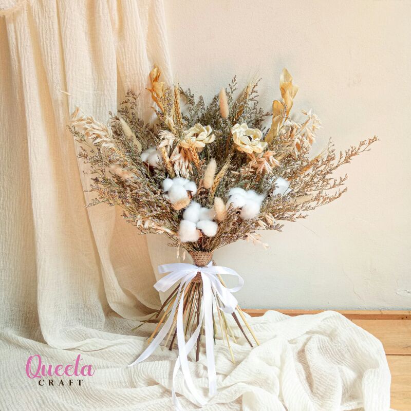 Buket Bunga Kering/Buket Wedding/Buket Prewedding/Wedding Bouquet/Dried Flower Bouquet