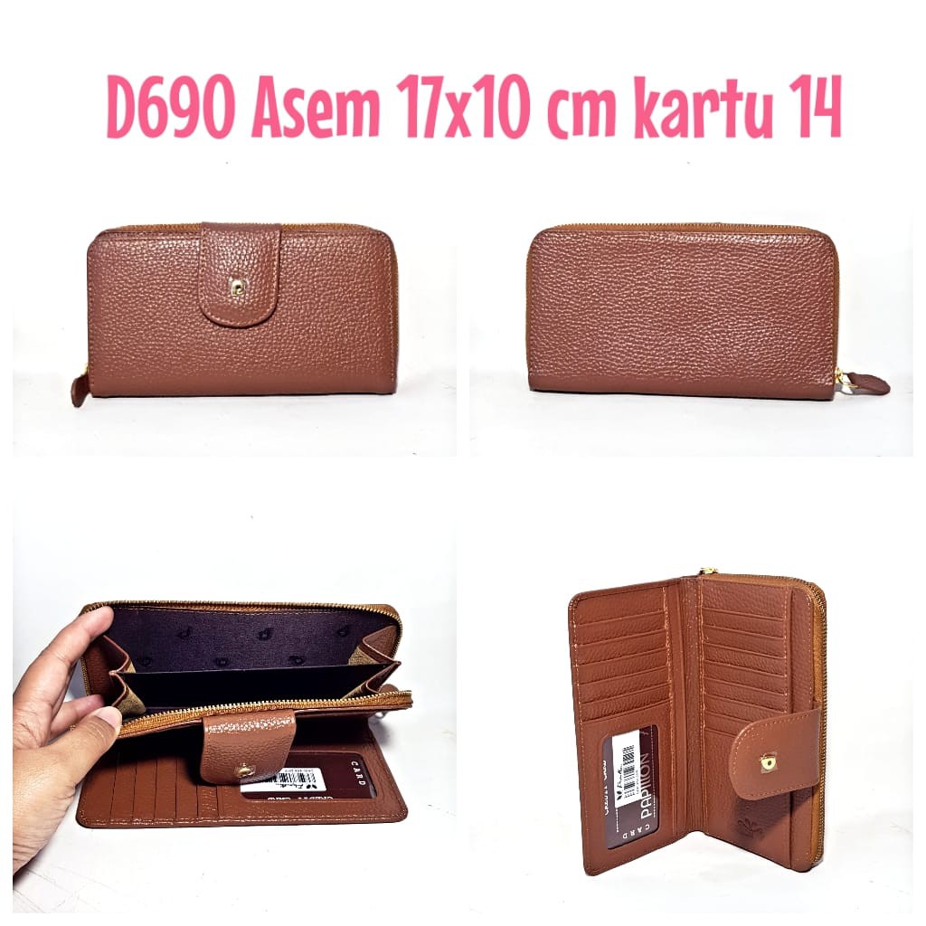 Dompet Kulit Papillon Original D690 Asem