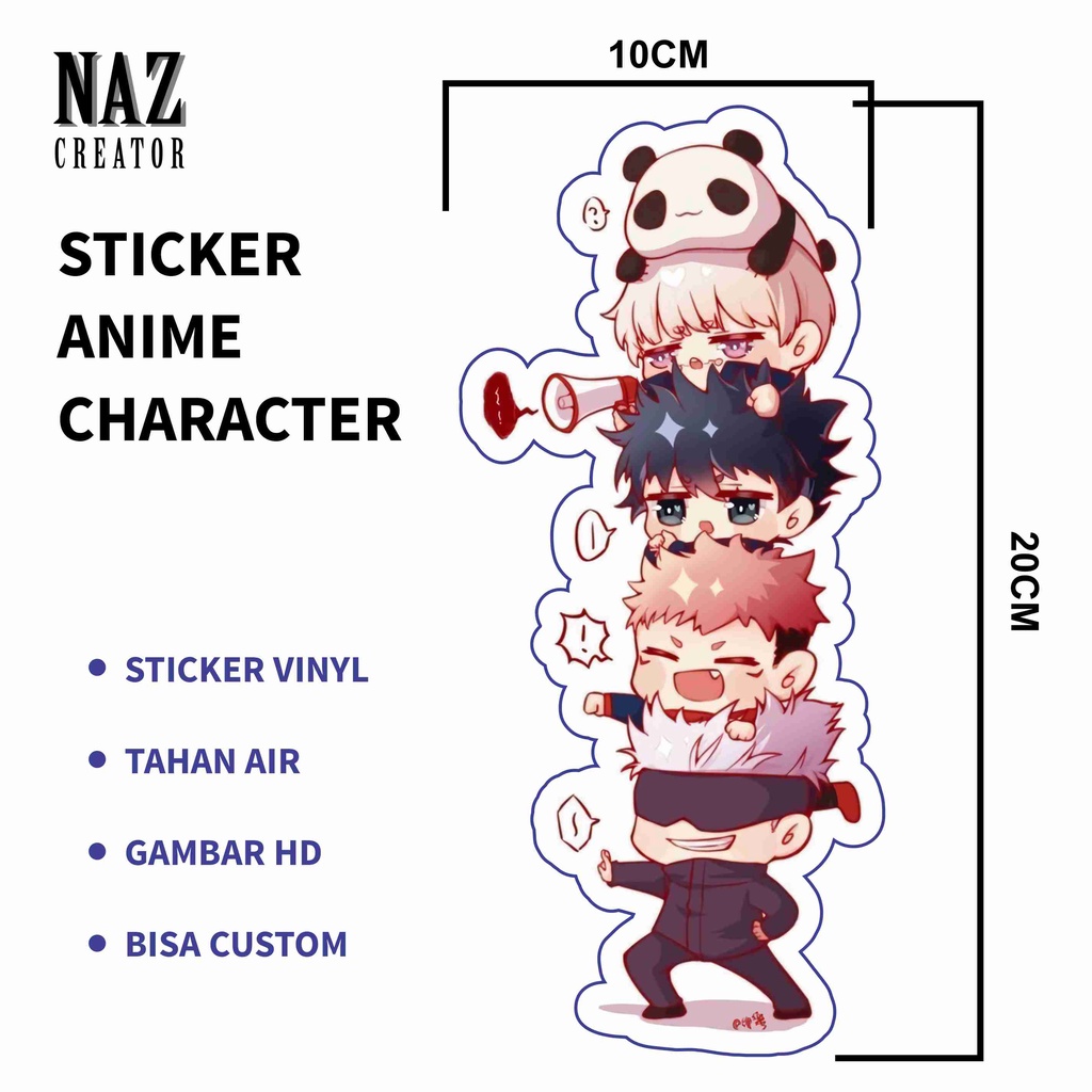 

JUJUTSU KAISEN STICKER CHARACTER 01 TAHAN AIR 3PCS