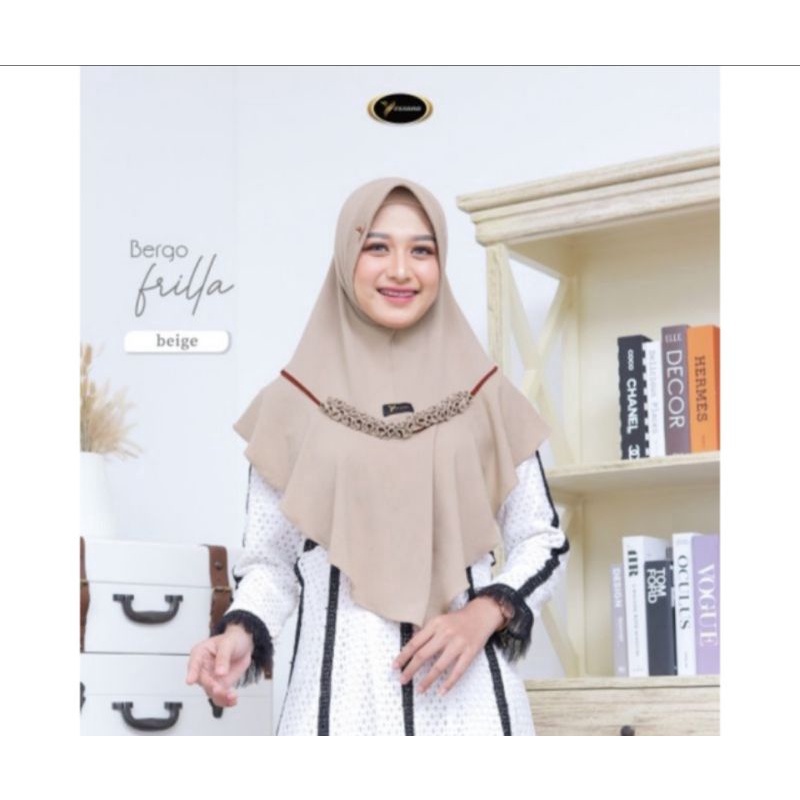 WDAqifa Bergo Frilla Original Yessana Ready Beige