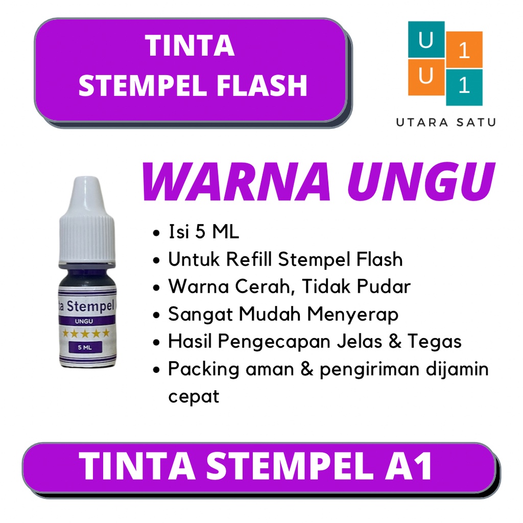 

Tinta Stempel Flash Warna Ungu 5 ML