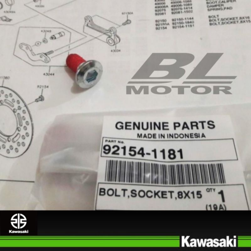 Baut piringan cakram KLX 150 original Kawasaki Baut Cakram KLX-150 92154-1181