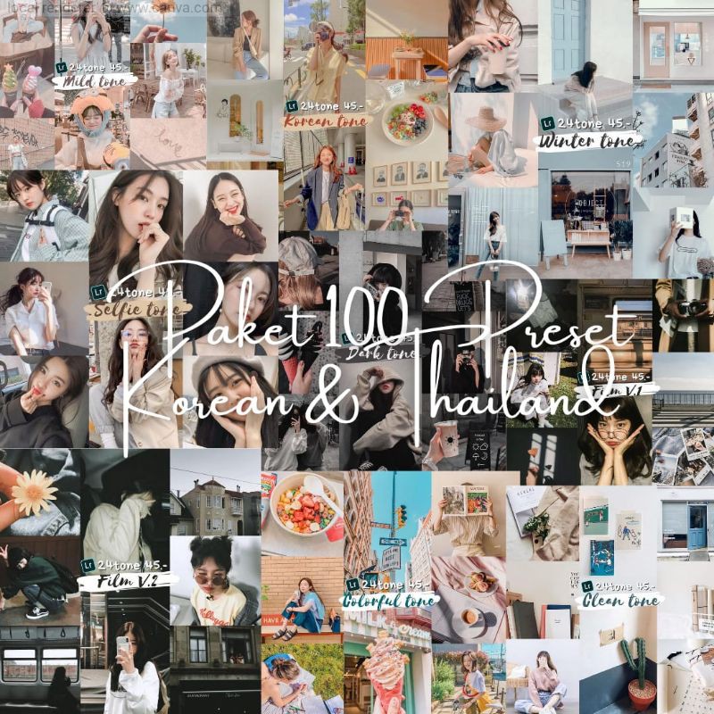 Paket 100 Preset Lightroom Versi Korean Thailand