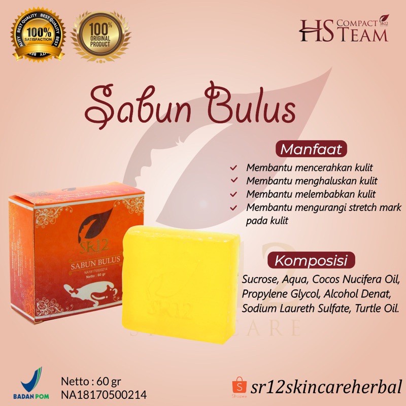 FACIAL WASH BULUS SR12 - sabun bulu TERAMPUH..!!! Sabun Pencerah Wajah Aman Berstandart BPOM