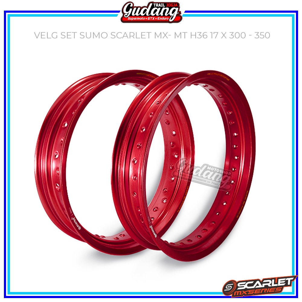 Velg Set SCARLET MX Cross Set Depan Belakang SUMO Supermoto MT 36 Hole Ring 17 250 300/300 350/ 300 425