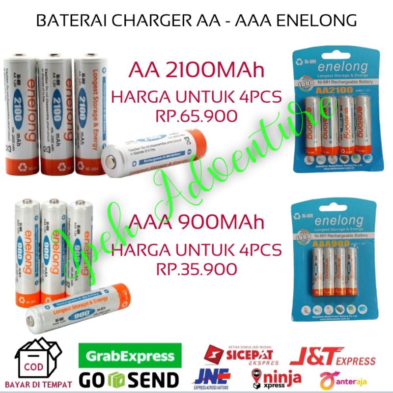 baterai charger  AAA900MAh AA2100MAh enelong