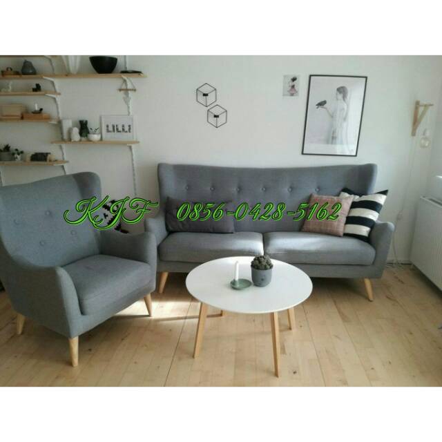 Sofa retro set 21 meja bundar I sofa tamu retro minimalis