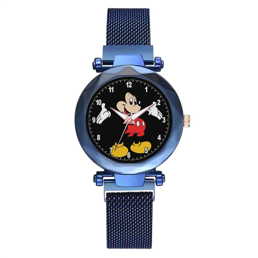 Jam Tangan Wanita Custom - MICKEY MOUSE Free Box &amp; Batre Cadangan