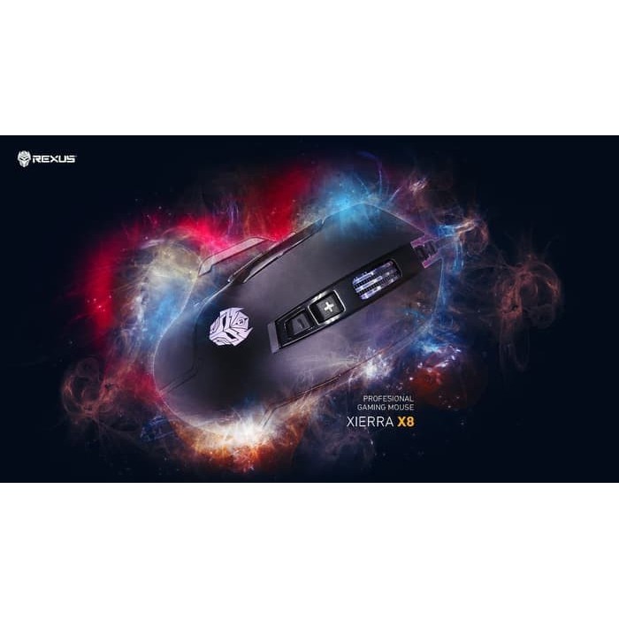 Mouse Gaming Rexus X8 Xierra with macro and RGB LED Light - RXM-X8