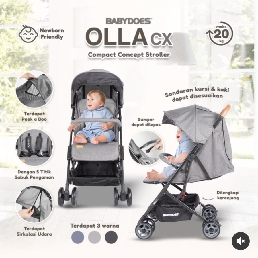 Stroller Cabin Babydoes Olla CX / Kereta Bayi / Cabin size