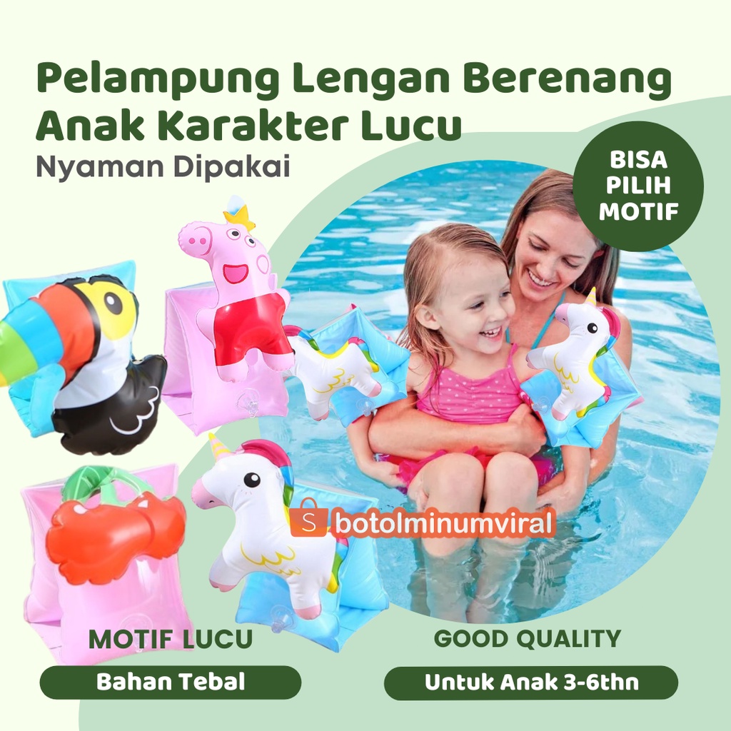 Pelampung Ban Tangan Lengan Renang Anak Berenang Swim Arm Band Lucu