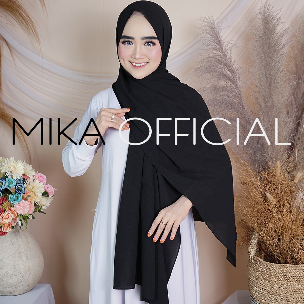 PASHMINA DIAMOND ||  PASHMIN NON TALI/TANPA TALI  POLOS DIAMOND PREMIUM QUALITY-BLACK