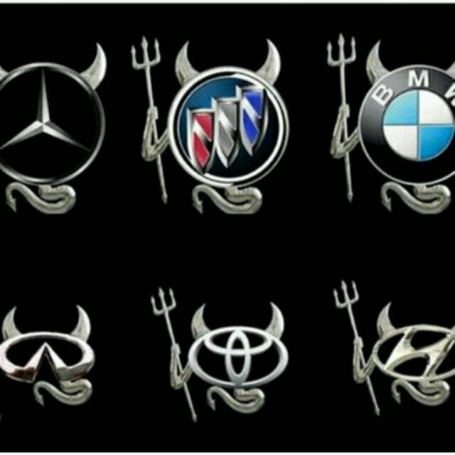 Sticker/stiker bentuk devil silver untuk aksesoris emblem logo mobil
