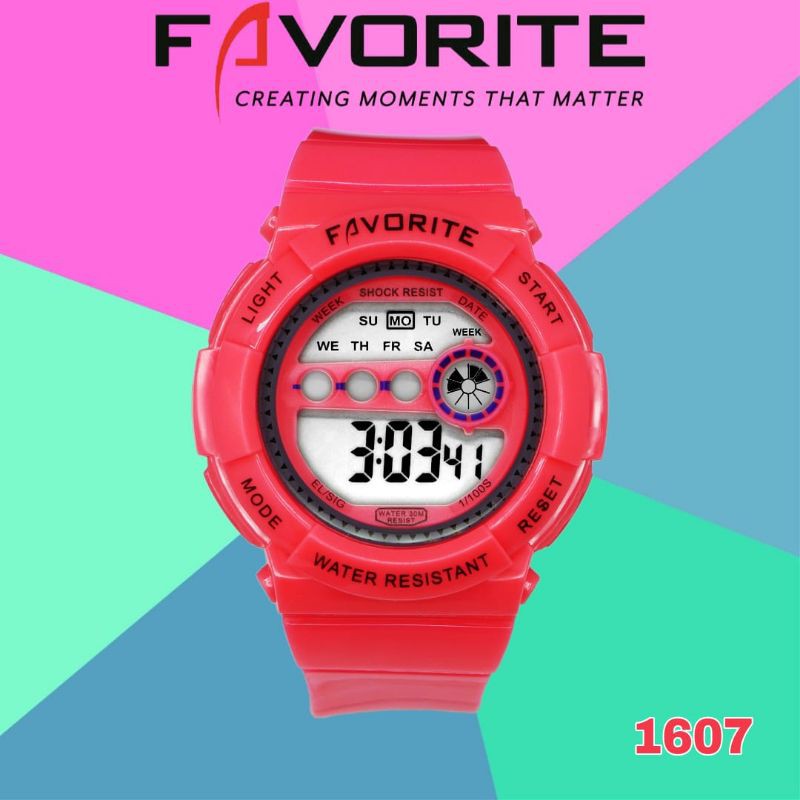 Jam Tangan Wanita Digital Favorite Original 1607 Tahan Air