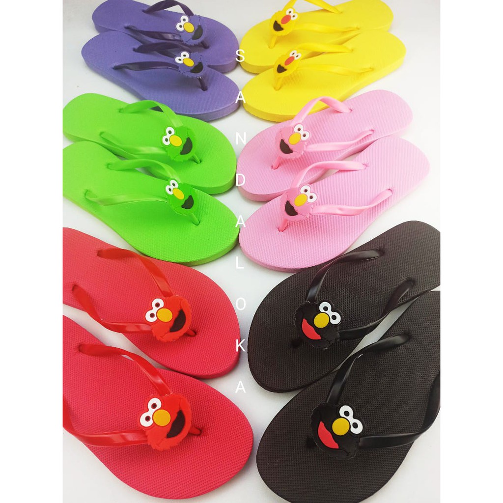 Sandal Jepit Kartun Elmo | Wanita Cantik Spon Cartoon Elmo TPR