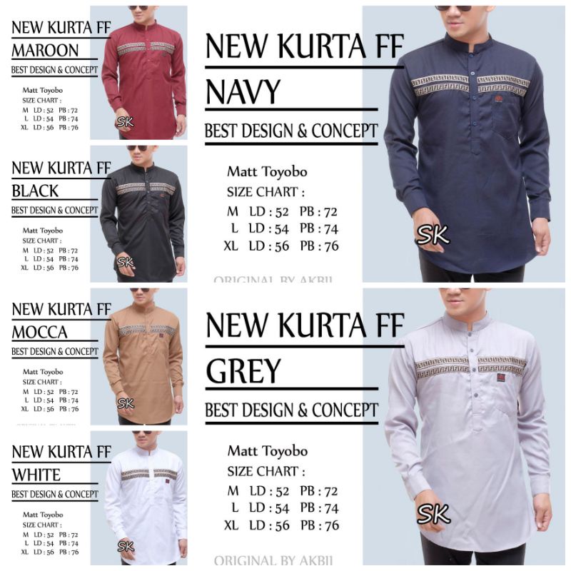 Baju New Kurta FF Lengan Panjang By Akbii Fashion