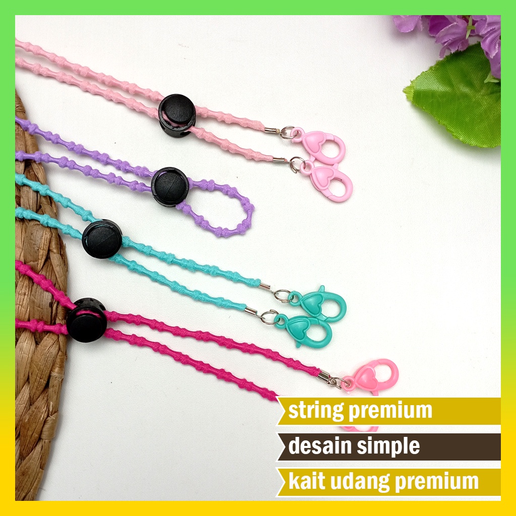 Kalung Masker Hijab 2in1 Strap Tali Masker Elastis Stretchy Strap Mask Elastic Hijab Premium String Gembul Part 23