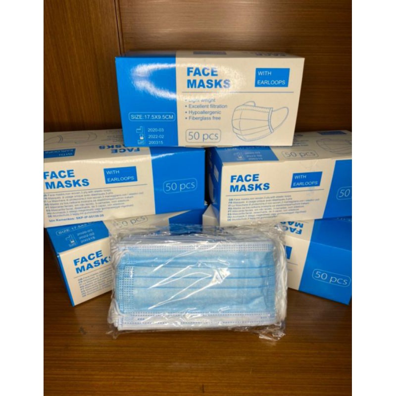 Masker 3 ply surgical face mask isi 50 pcs