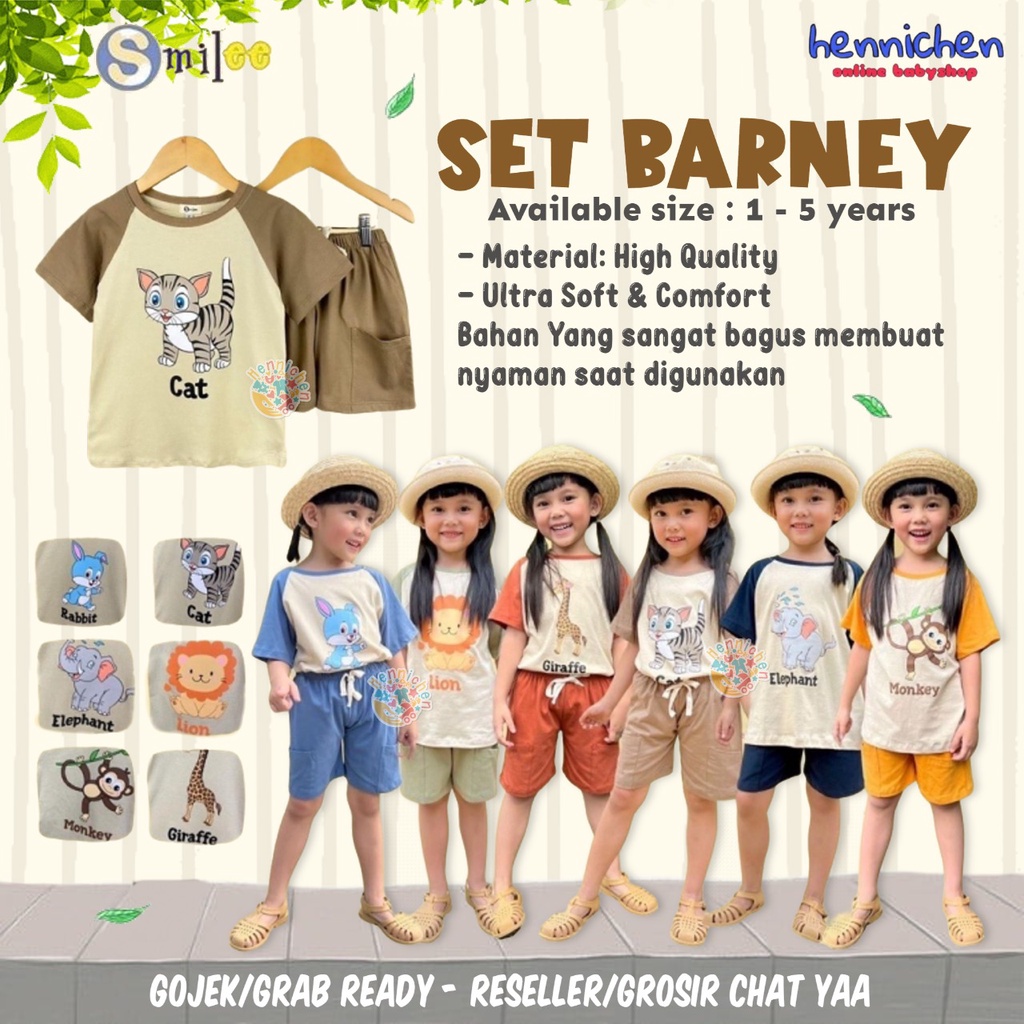 PROMO 12.12 Smilee Barney Set 1-5 Tahun Setelan Anak Unisex