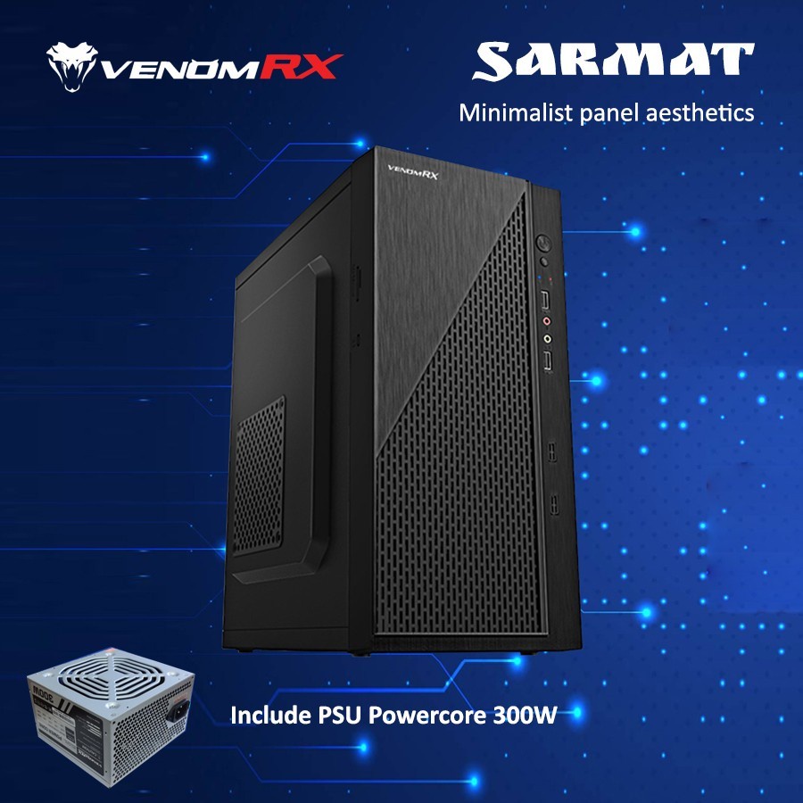 VenomRX Casing PC Sarmat M-ATX include PSU 300W