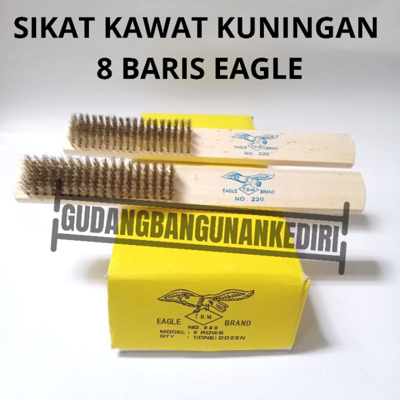 sikat kawat kuningan 8 baris eagle | sikat besi halus | wire brush eagle