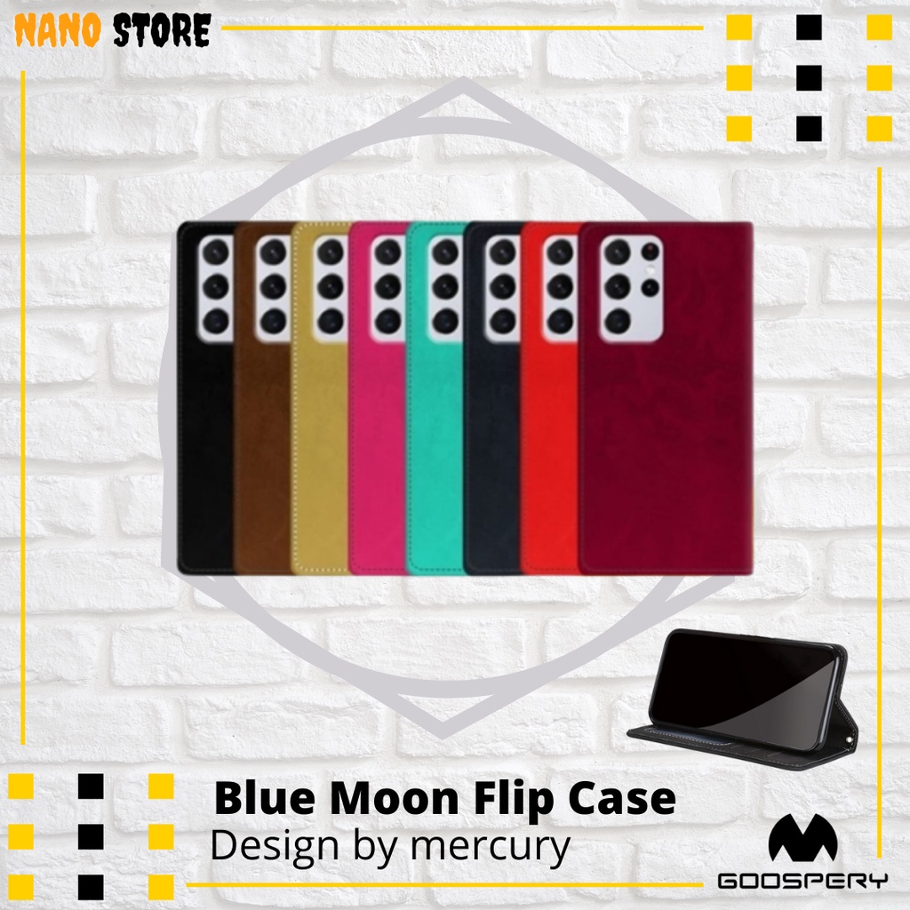 Flip Case Samsung Galaxy S22 Plus S22 Ultra S22 5G Bluemoon Flip Case Wallet Goospery Original