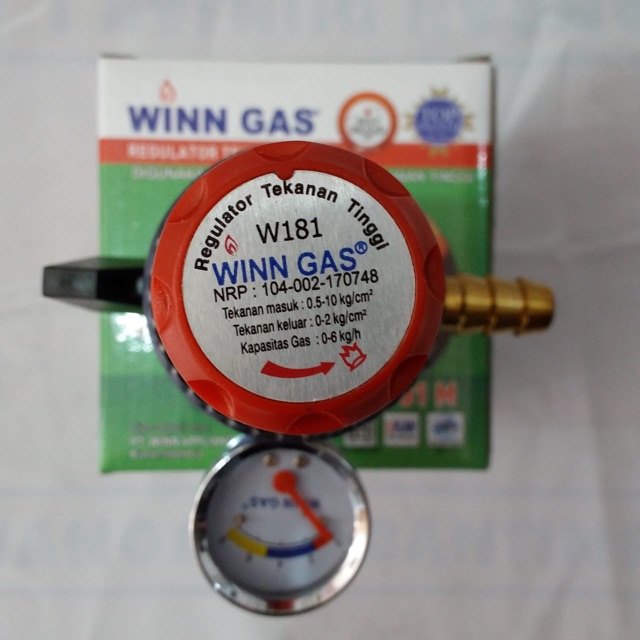 Regulator LPG Tekanan Tinggi Winn Gas  W181MHP + Meter