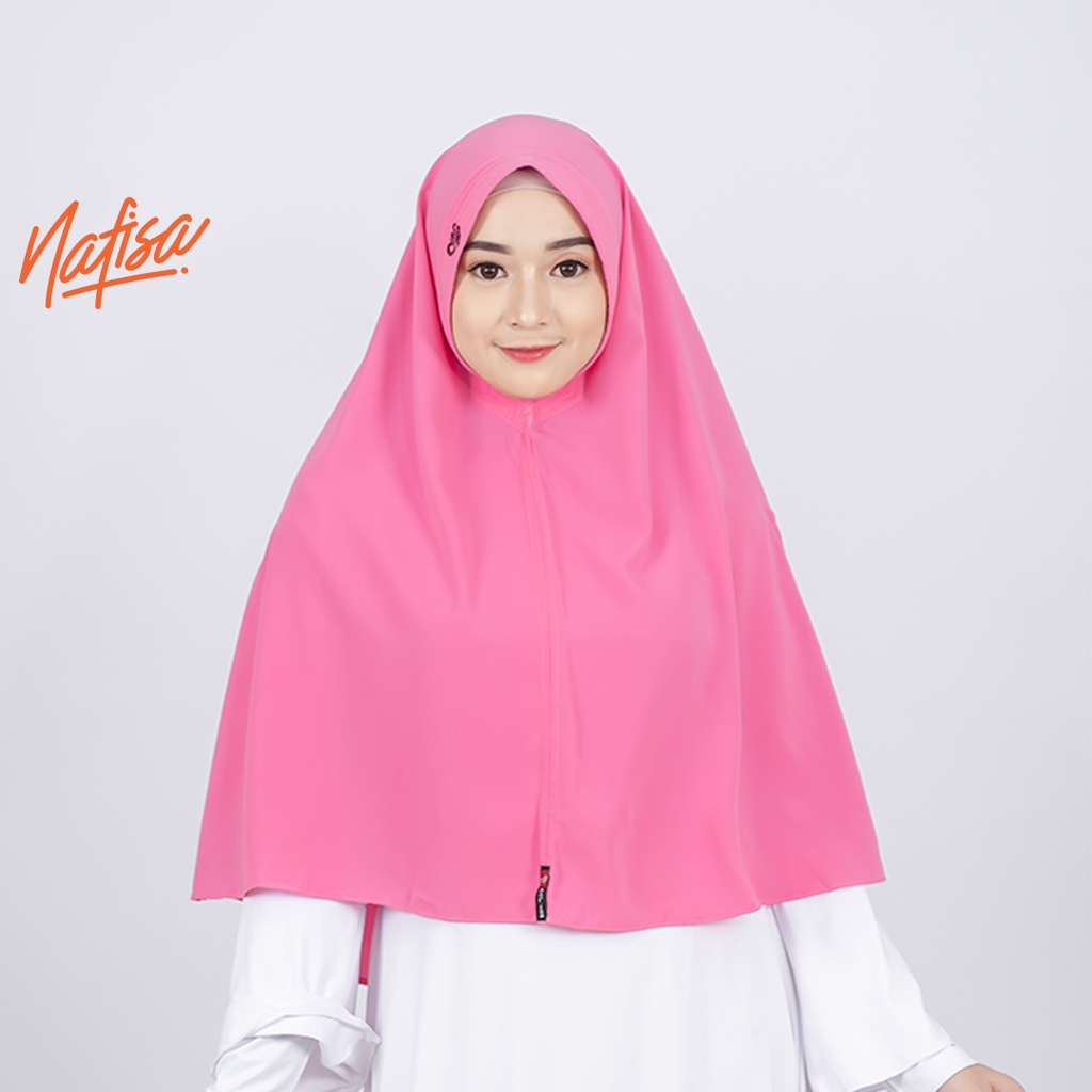 Hijab Nafisa Instan Fara - Jilbab Bergo Serut Samping - Bahan Wolfis - Hijab Instan Syari