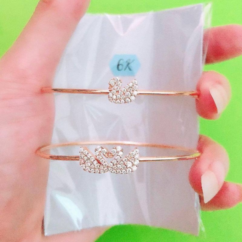 Gelang bangle swan angsa full mata putih HWT 6K 300